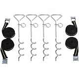 Trampoline Anchor Kit - Heavy Duty Tie Down System - Set of 4 - Tie Downs with Ground Stakes