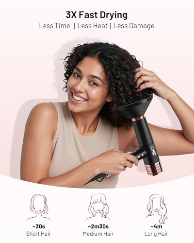 MESCOMB Dual Voltage Travel Hair Dryer with Diffuser, 1875W Dual Voltage Blow Dryer for Fast Drying and No Heat Damage, Low Noise | Lightweight | Compact, Travel Hair Dryer for Women & Men(100-240V)