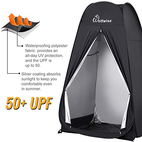 WolfWise 6.6FT Portable Pop Up Privacy Shower Tent Spacious Changing