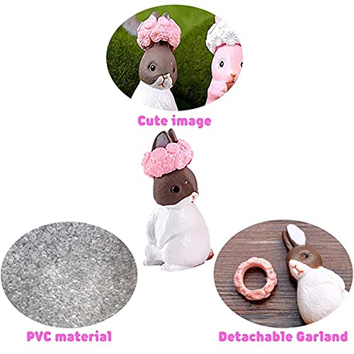 Rabbit Bunny Figurines Animal Characters Toys, 12Pcs Lovely Mini Rabbit