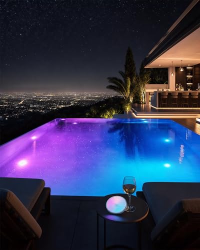 LED Pool Lamp PAR56 40W Waterproof IP68 RGB Submersible 12V | Remote control, 7 adjustable colors, 12 lighting modes