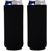 Blank Neoprene Slim Can Coolie (2 Pack, Black)