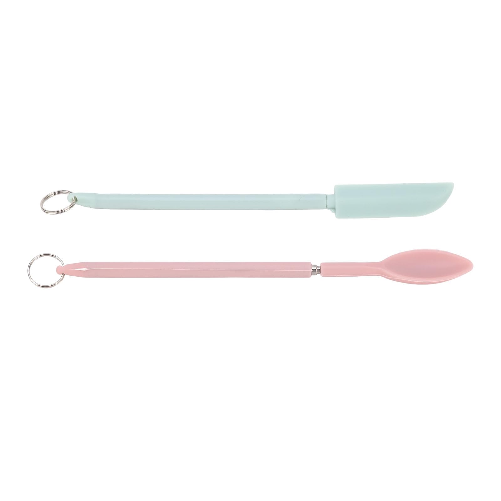 2PCS Mini Silicone Spatula Set, Retractable Jar Scraper and Silicone Make Up Spoon, Small Telescopic Bottle Spatula for Cooking and Make Up