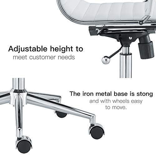 Office Chairs Computer Desk Guest PU Leather Chair 300+lb Weight