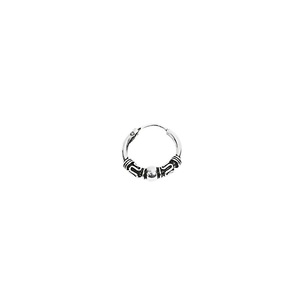 Nklaus 2x PAAR 925 STERLING SILVER Celtic Bali Creoles s with ball 12mm 40294