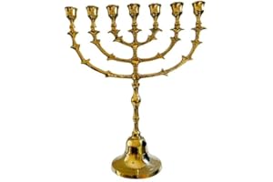 Salomons Menorah Original Brass 7 Branch High 12"