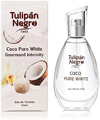 Tulipán Negro - Agua de Colonia Coco Pure White, Fragancia Dulce y Tropical, Colonia Unisex Ligera para Uso Diario, 50 ml