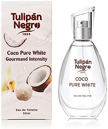 Tulipán Negro - Agua de Colonia Coco Pure White, Fragancia Dulce y Tropical, Colonia Unisex Ligera para Uso Diario, 50 ml