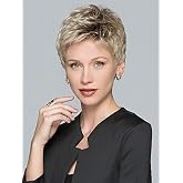 Tab Petite Cap Wig Color Bernstein Mix - Ellen Wille Wigs 3" Short Layers Precision Cut Spiked Pixie Monofilament Crowne Lace Front Natural Hairline Womens Peluca Bundle MaxWigs Hairloss Booklet