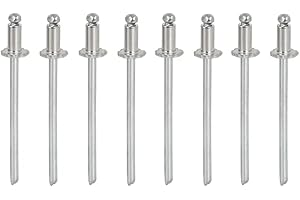 AMPSTOE 8pcs Silver Stainless Steel Rosette Rivets VIN Door Tags Compatible with Chrysler GM Ford AMC Cars