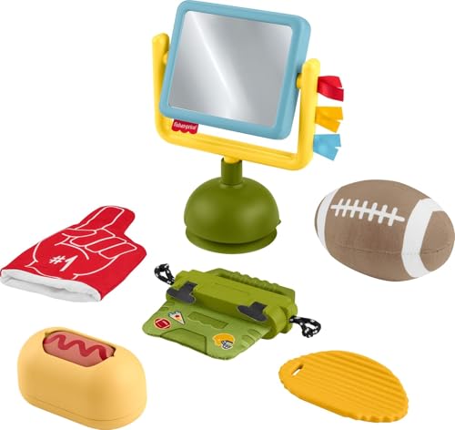 Fisher-Price Baby Toys Mini Me Moments Tiny Tailgater Set, 6 Sports-Themed Sensory Activities for Newborns Ages 3+ Months