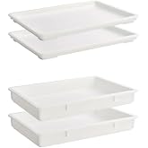 CenPro 18"x26"x3" White Heavy Duty Polypropylene Pizza Dough Box with Lid (Pack of 2)