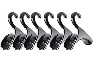 Bag-a-Vie Purse Hanger for Closet - Handbag Organizer Hooks for Hanging Bags & Purses, Protecting Bag Shape & Organizing Space (6 Hangers, Black Plastic)