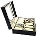 PU Leather 10 Grid Watch Display Box Jewelry Storage Organizer, Black - SciencePurchase
