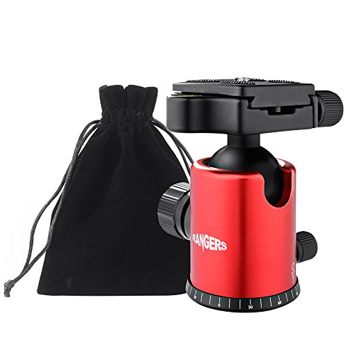 Rangers Aluminium Heavy Duty Ball Head 360 degree with 1/4" Quick Release Plate for DSLR Camera Camcorders Red - Thumbnail 7