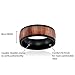 Cavalier Jewelers 8MM Men's Titanium Ring Wedding Band | Black Plated with Dark Wood Inlay | Domed Top