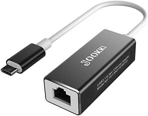 JOOKKI Type-C 3.1 HUB Gigabit Ethernet Adapter USB 3.0 Port HUB Highspeed Wired Network Card for 2016&amp;2017 MacBook Pro touchbar type-c laptops and More (Black) ¡­