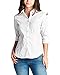 MAYSIX APPAREL Womens 3/4 Sleeve Stretchy Button Down Collar Office Formal Shirt Blouse White XL