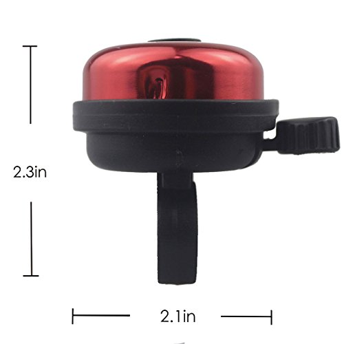 Kanchimi Aluminum Bicycle Bike Bell (6 Colors) Crisp Loud Clear Sound Anti Rust Fit for Mountain Bike Road Bike 20-22mm handlebars (Red)