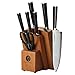 Ginsu Chikara Series Forged 8-Piece Japanese Knife Set - Premium Cutlery Set with 420J Stainless Steel Kitchen Knives and Toffee Bamboo Block