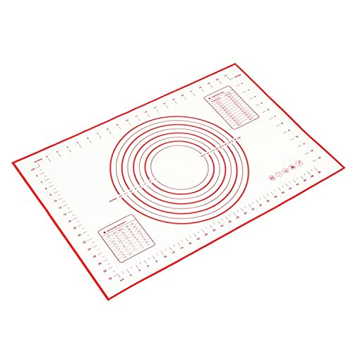 TOPINCN Rolling mat, Silicone Baking Mat Sheet Household Kitchen Nonstick Rolling Dough Pad for Cake Pastry Cooking Tools(Red)