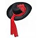 Black Three 3 Musketeers Hat with Red Sash and Feather