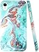 A-Focus Compatible with iPhone XR Case, Glossy Smooth Marble Series IMD Design Bumper Shock Proof Flexible Slim TPU Rubber Case for iPhone XR 2018 6.1 inch Glossy Bluish Green