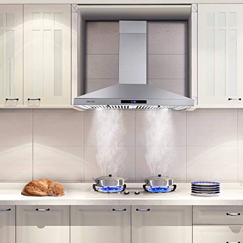 SNDOAS Range Hood 30 inches,Stainless Steel Wall Mount Range Hood,Vent