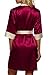 Ekouaer Women's Kimono Robe 2/1 Sleeved Nightgown Robe Silk Robe Party Gown Short Pure Color Bathrobe V-Neck Sleepwear.