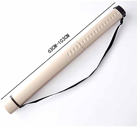 Square(prevent slipping) Thicker Universal Document tube, Art Poster Telescoping Tube, Expandable Carrying Case 24.3"-40" (beige)