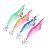 Lighted Squid Jig Hooks, 4Pcs Led Light Fishing