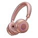 Contixo KB-200 Premium Kids Headphones with Volume Limit Controls (Max 85dB), Bluetooth Wireless Headphones Over-the-Ear with Microphone, Comfortable Cushioning (Rose Gold)