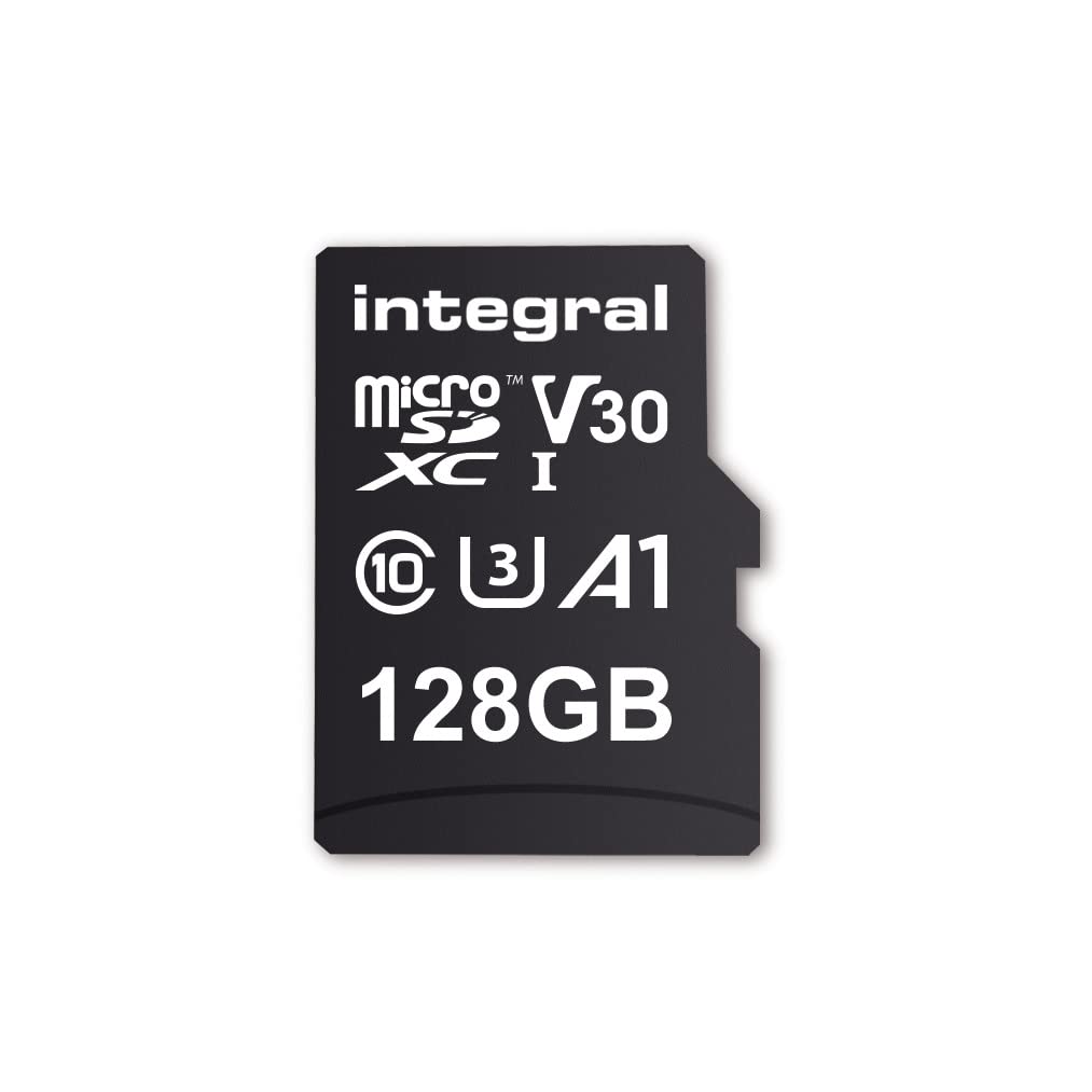 Integral 128GB UHS-1 U3 CL10 V30 100MB/s 4K Video MicroSDXC Memory Card