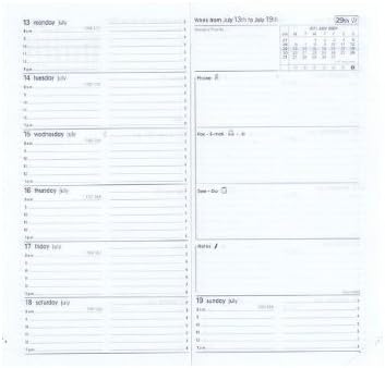 Quo Vadis 601Q5-2017 Refill For 2017 IB Traveler Weekly Pocket with Notes 3 1/2" x 6 3/4" (8.8 x 17 cm) Plain Edge