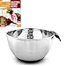 Stainless Steel Mixing Bowl 2.5QT for Kitchen, Cooking and Baking. Non-Skid, Black Handle and Spout, Free Ebook
