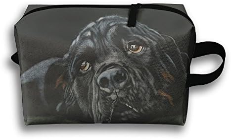 Black Rottweiler Breed Dog Travel Bag Cosmetic Bags Brush Pouch Portable Makeup Bag Zipper Wallet Hangbag Pen Organizer Carry Case Wristlet Holder
