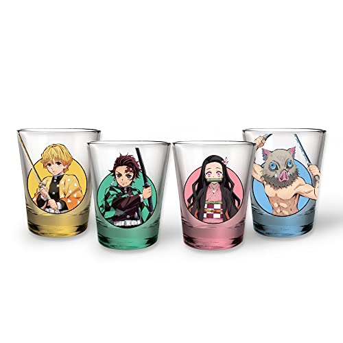 Mua JUST FUNKY Demon Slayer Mini Glasses | Set of Four 2oz Shot Glasses ...