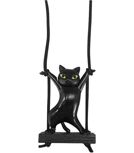 Décoration Chat Acrylique Teksome - Pendrillon Rétroviseur Avec écouteurs - Accessoire Auto Mignon