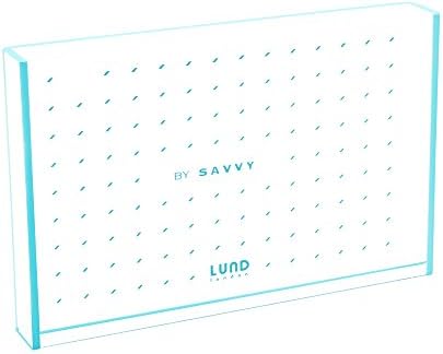 Luxury Acrylic Block Photo & Picture Frame, Sliding Colour Edged Back (Blue, 6x4")