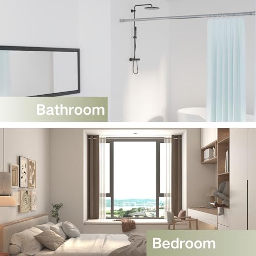 Tension Rod for Shower Curtain Rod, Heavy Duty Telescopic Shower Curtain Rod, Stainless Steel, Bathroom Cabinet, Silver, 85-160cm