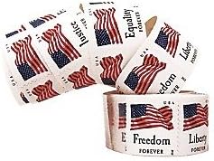 USPS Forever Stamps"Four Flags"-Freedom, Liberty, Equality, and Justice! Self-Adhesive. Roll of 100. 100 in Total. Good Forever.