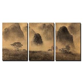 Yellow Fog and Chinese Mountain x3 Panels