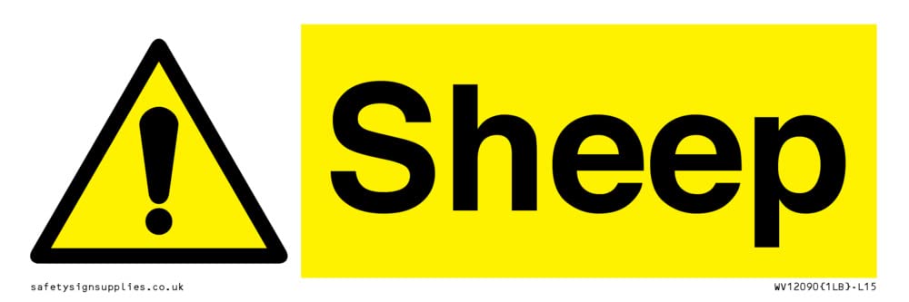 Sheep Sign - 150x50mm - L15