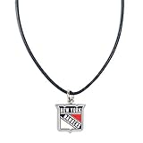 NHL New York Rangers Necklace with Leather