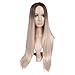 Lady Miranda Ombre Brown to Honey Wig Blonde High Density Heat Resistant Synthetic Hair Weave Full Wigs for Women (24