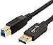 Amazon Basics USB 3.0 Cable USB-A Male to USB-B Male Adapter Cord - 3 Feet (0.9 Meters), Black