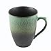 oojdzoo Handmade Pottery Coffee/Tea Mug Polish - 10 Ounce Rustic Stoneware Ceramic Cup Clay Art (Black/Green)