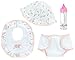 15 inch Baby Doll Boutique Accessories Set & Gift Bag; Perfect 4 Piece Set with Doll Hat, Bib, Diaper and Baby Doll Bottle