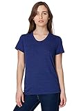 American Apparel Women's Tri-Blend Short Sleeve Women's's Track T-Shirt Size L Tri-indigo
