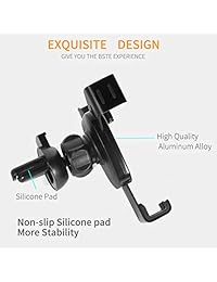 Soporte de teléfono para coche apto para la ventilación automática de las rejillas de ventilación, aleación de aluminio, para iPhone 7Plus 8 8Plus X XSmax,Samsung Galaxy S10 S10+ S9 S9+ S8 S8+ y más